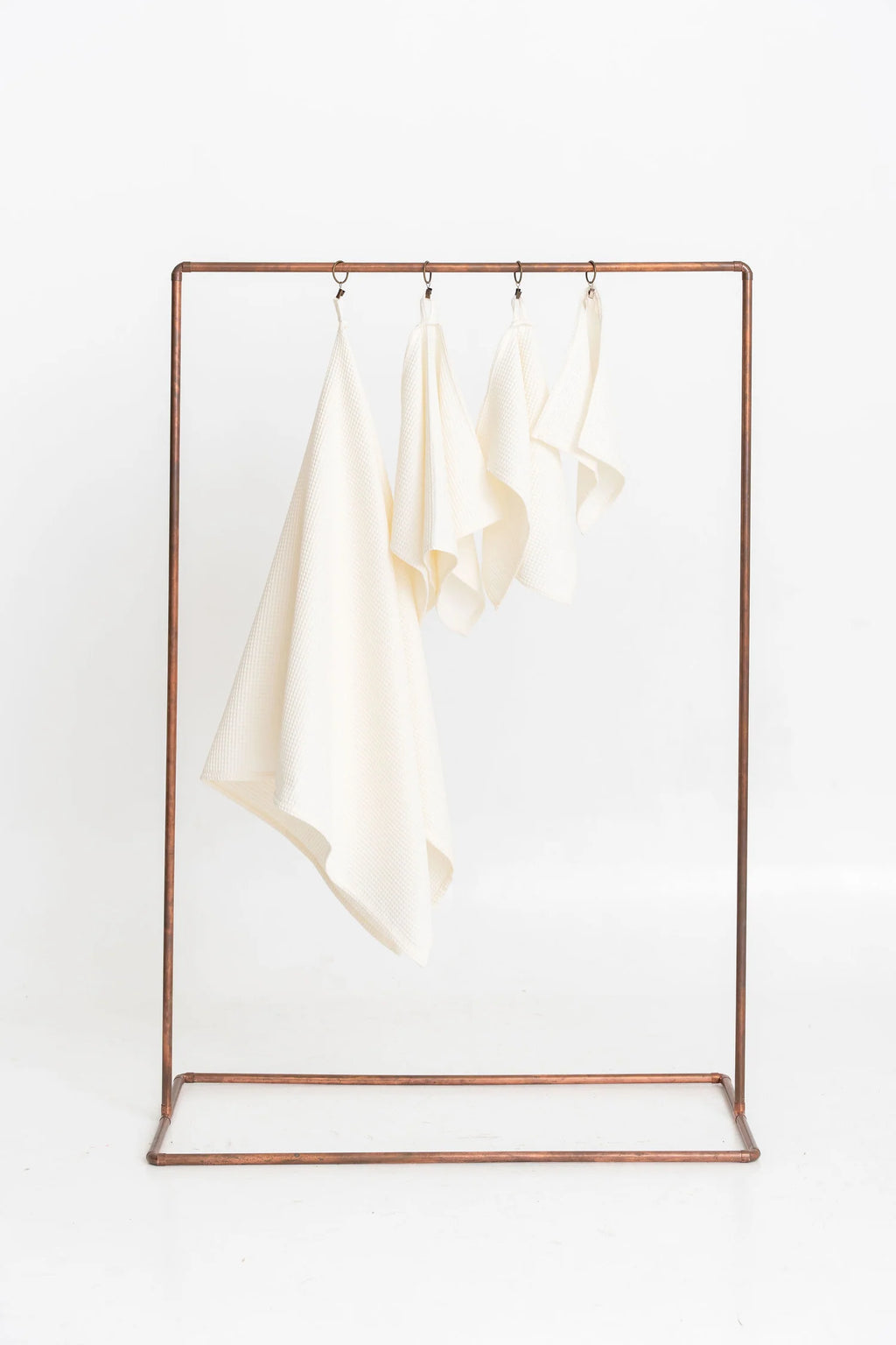 Kinderhanddoekencollectie van wafelkatoen (crème) – 100% katoen, handgemaakt