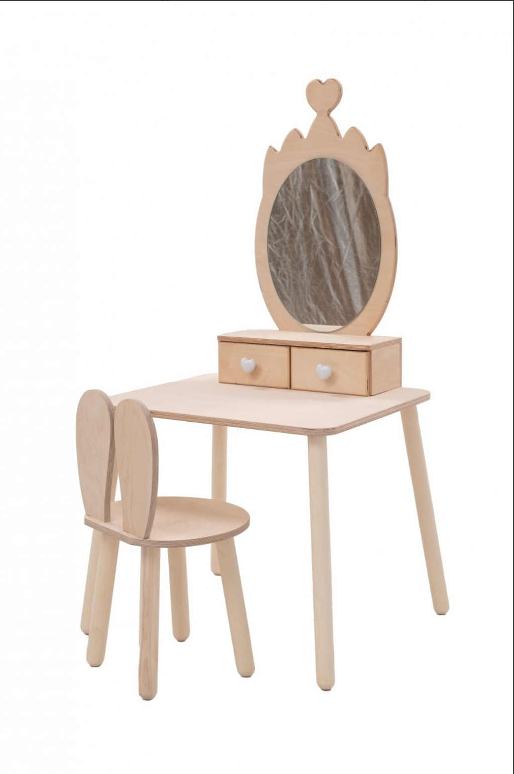 Princess Wooden Beauty Mirror Table & Chair Set (Tulip)