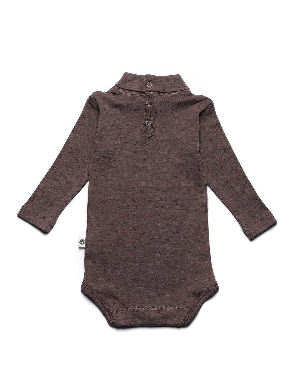 Wool Romper, Long Sleeve, Turtleneck - Merino Wool - Peppercorn