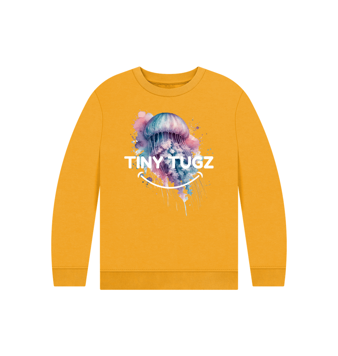 Mustard Printed Kids Jumper