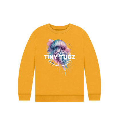 Mustard Printed Kids Jumper