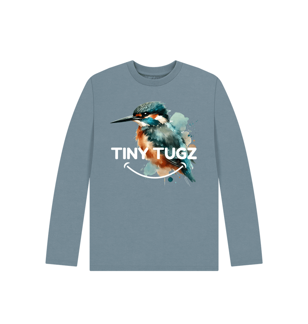 Stone Blue Printed Kids T-Shirt