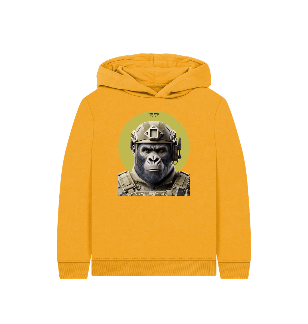 Mustard Printed Kids Hoodie
