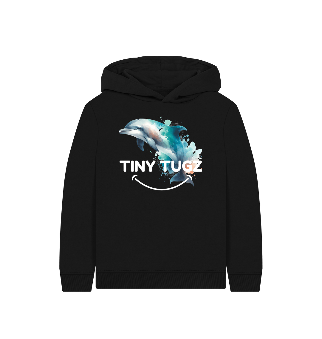 Black Printed Kids Hoodie
