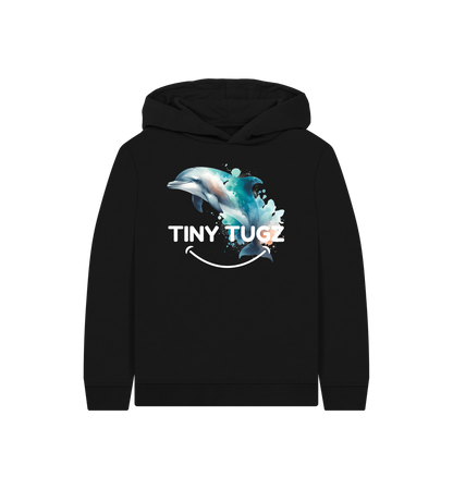 Black Printed Kids Hoodie
