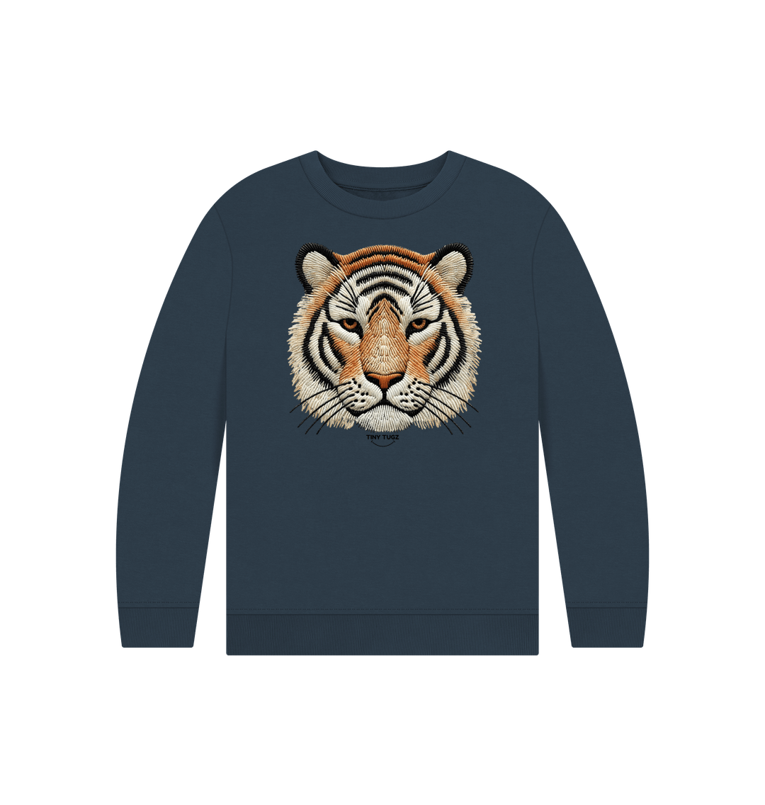 Navy Blue Printed Kids Jumper