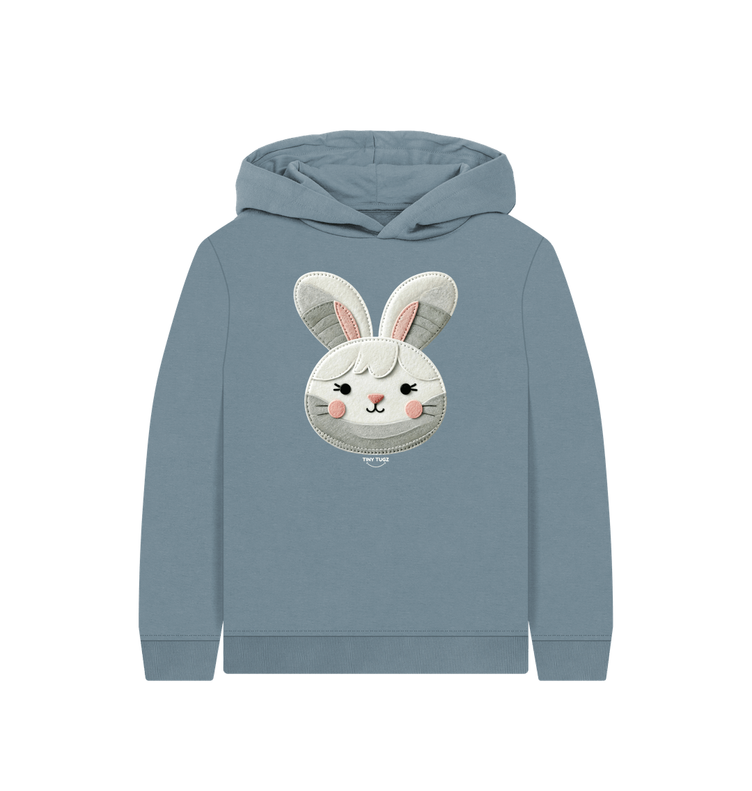 Stone Blue Printed Kids Hoodie