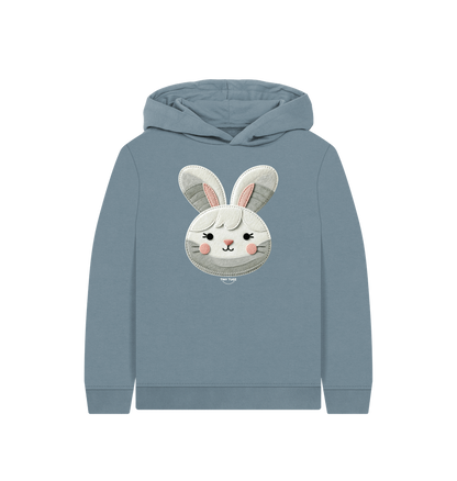 Stone Blue Printed Kids Hoodie