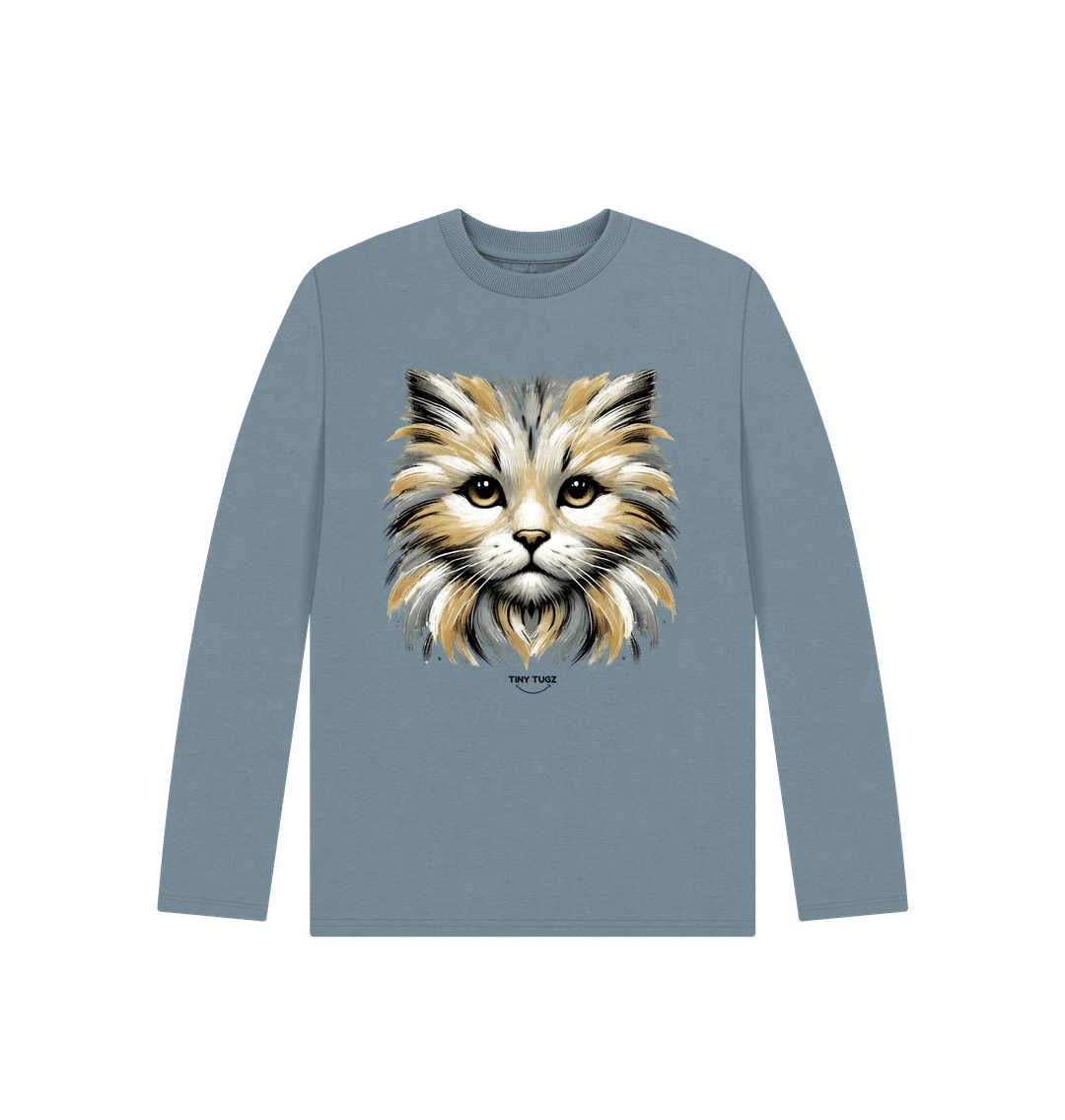 Stone Blue Printed Kids T-Shirt