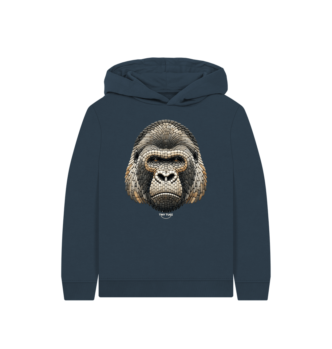 Navy Blue Printed Kids Hoodie