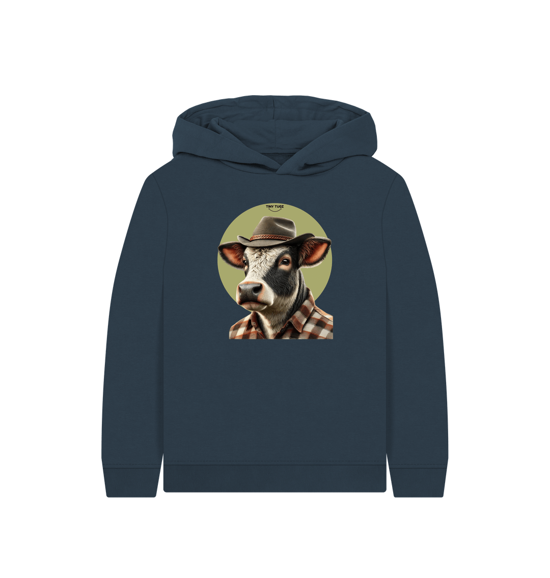 Navy Blue Printed Kids Hoodie