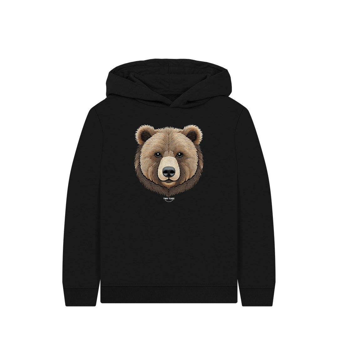 Black Printed Kids Hoodie
