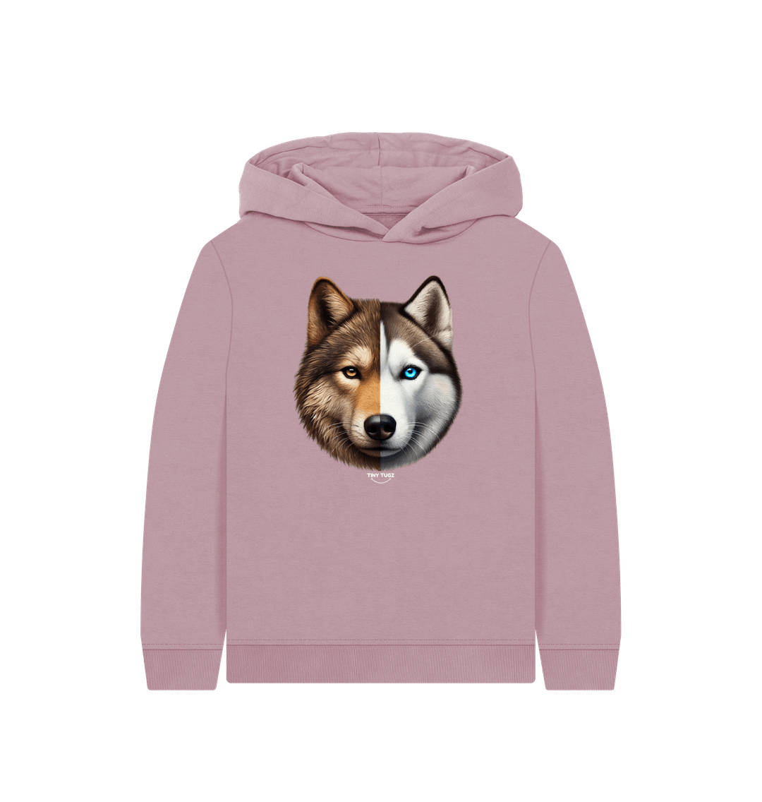 Mauve Printed Kids Hoodie