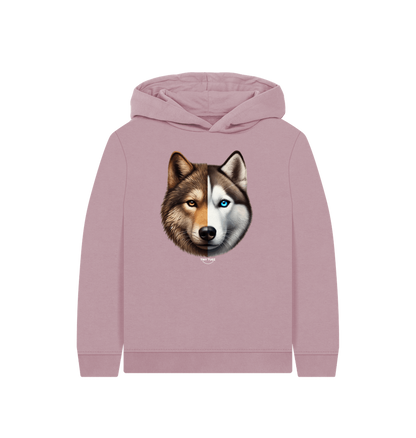 Mauve Printed Kids Hoodie