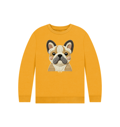 Mustard Printed Kids Jumper