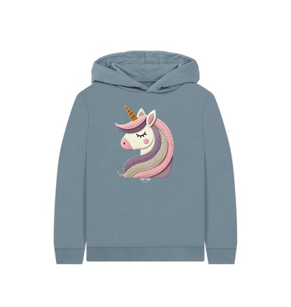 Stone Blue Printed Kids Hoodie