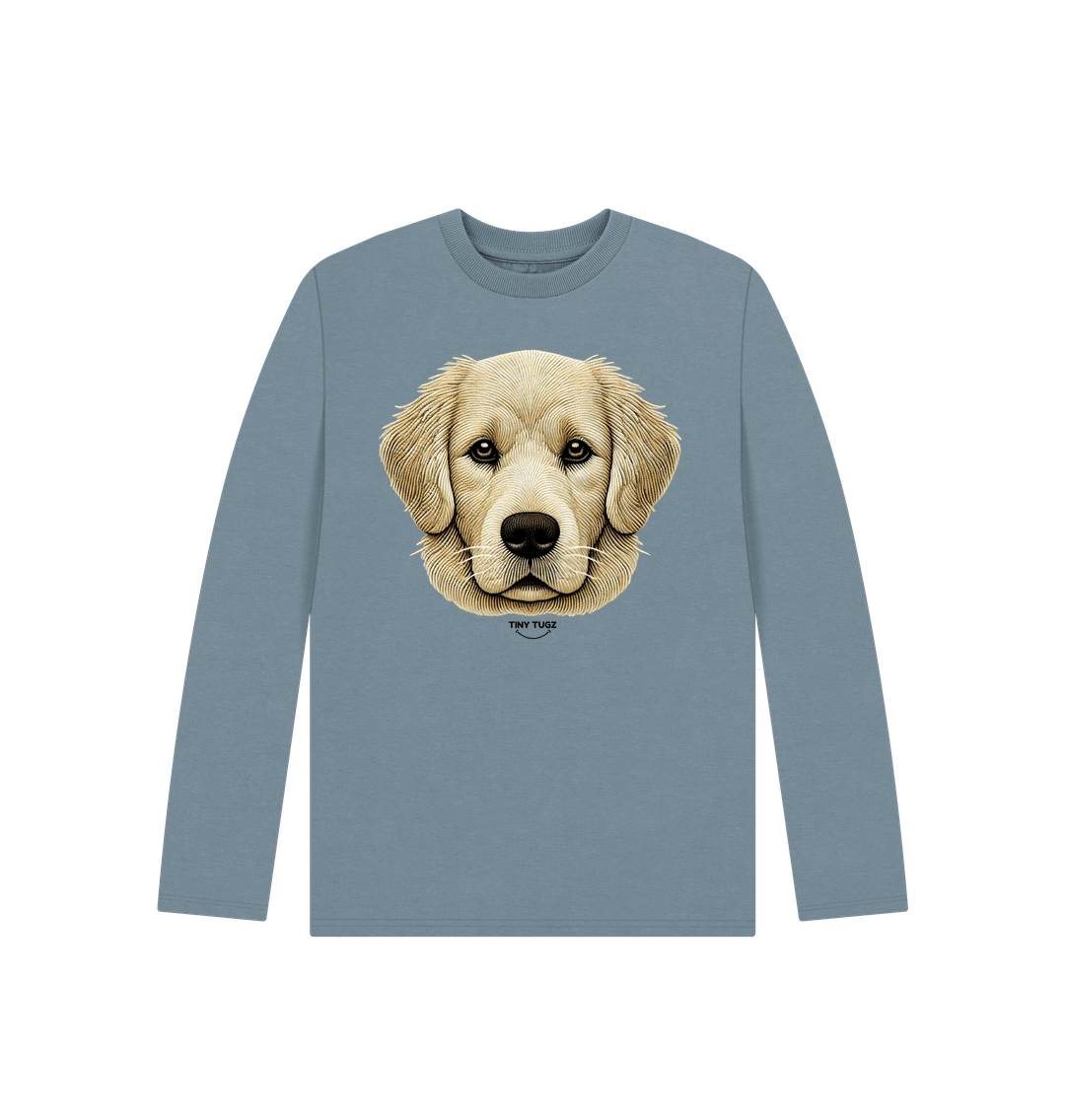 Stone Blue Printed Kids T-Shirt