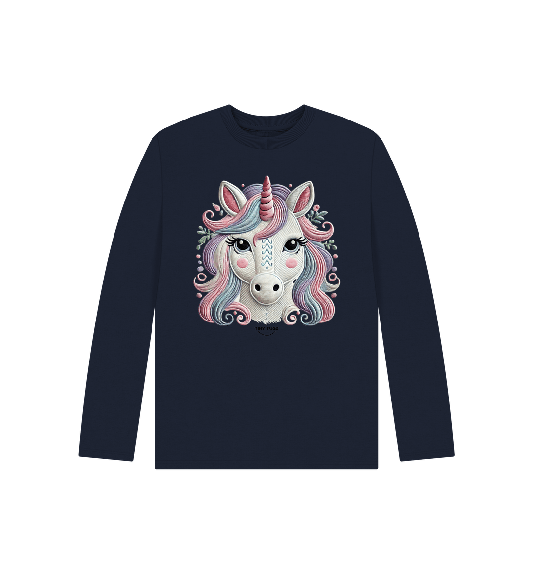 Navy Blue Printed Kids T-Shirt