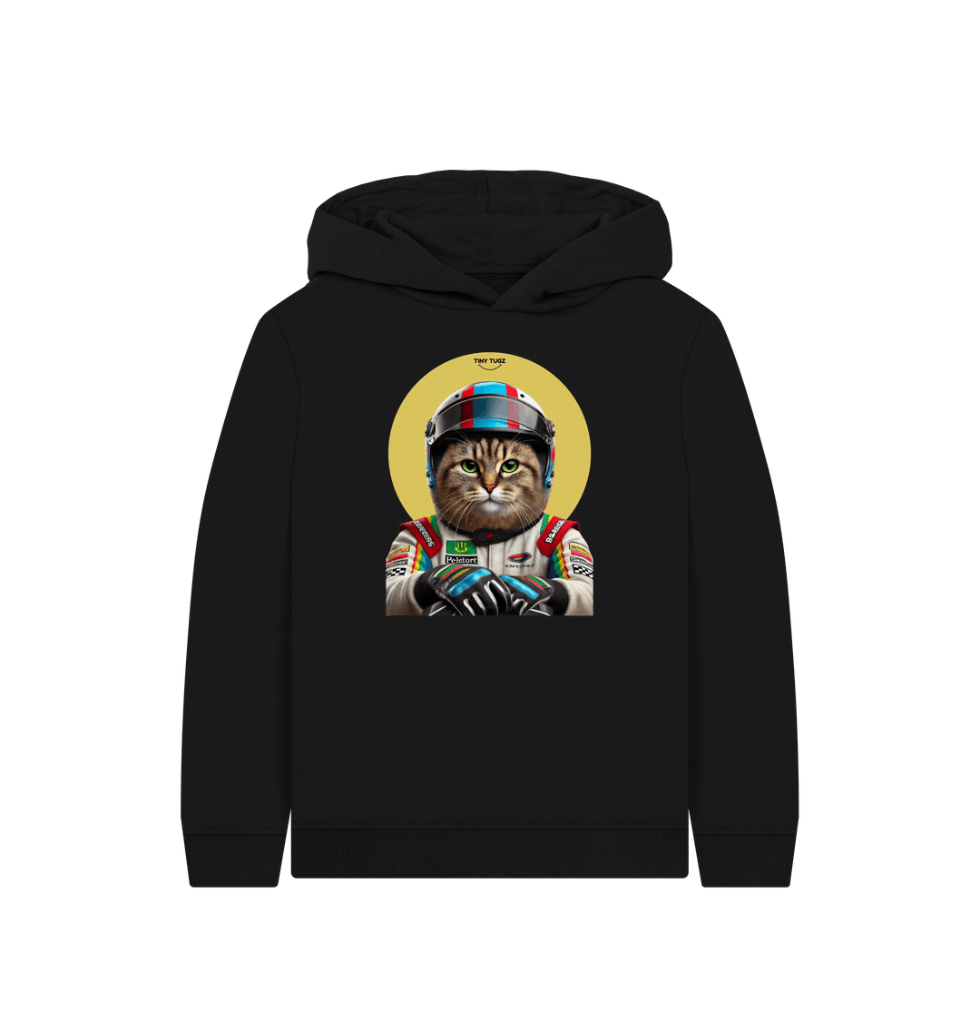 Black Printed Kids Hoodie
