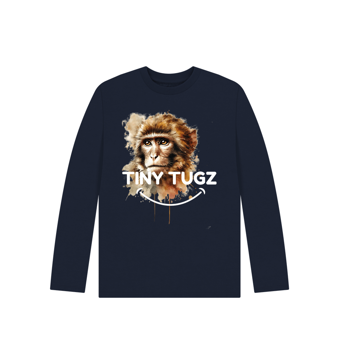 Navy Blue Printed Kids T-Shirt