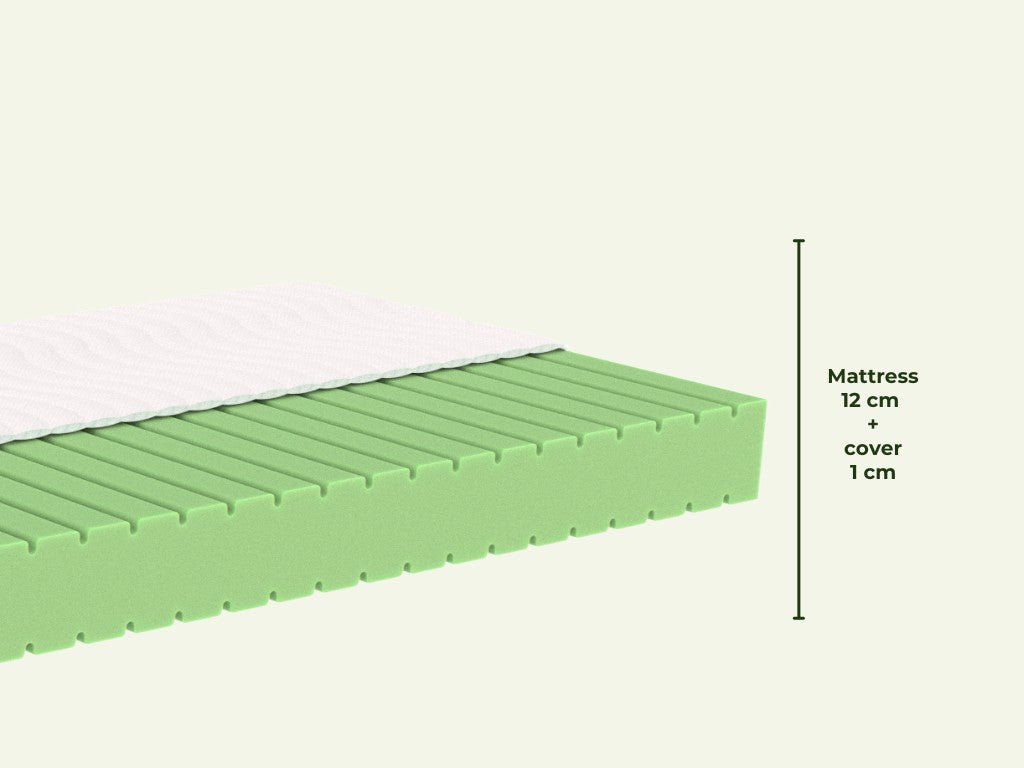 ADAPTIC Kids' Foam Mattress - 5 Zones, Reversible, Washable Cover - 12 cm - Tiny Tugz™
