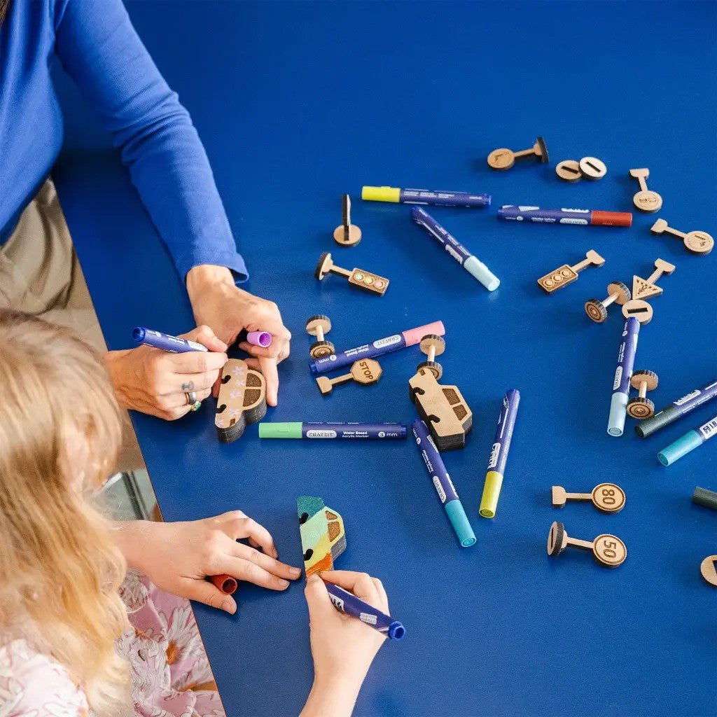 Adventure Track Extension - Colour-Your-Own Wooden Road Set - Tiny Tugz™