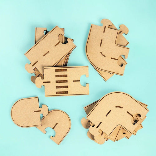 Adventure Track Extension - Colour-Your-Own Wooden Road Set - Tiny Tugz™