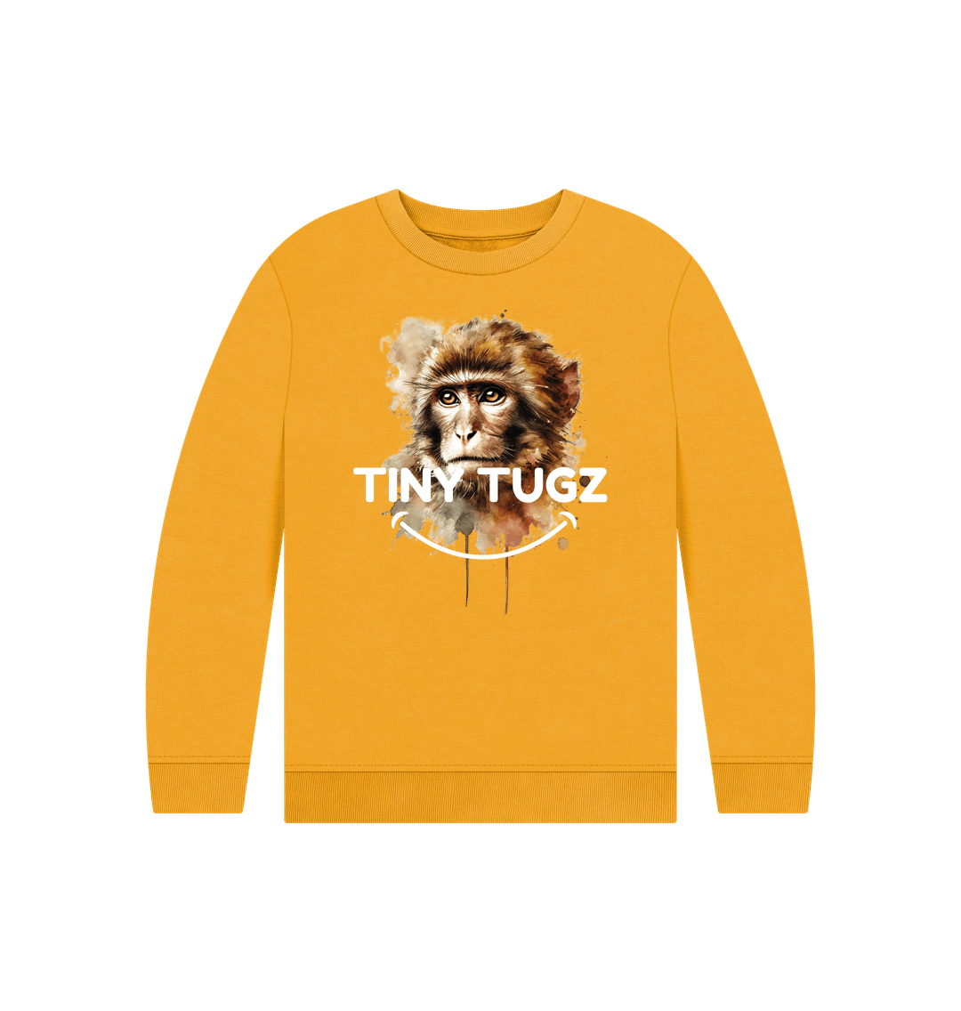 Mustard Printed Kids Jumper