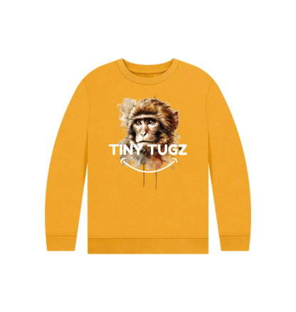 Mustard Printed Kids Jumper