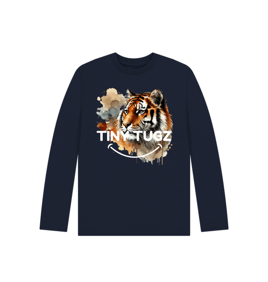 Navy Blue Printed Kids T-Shirt