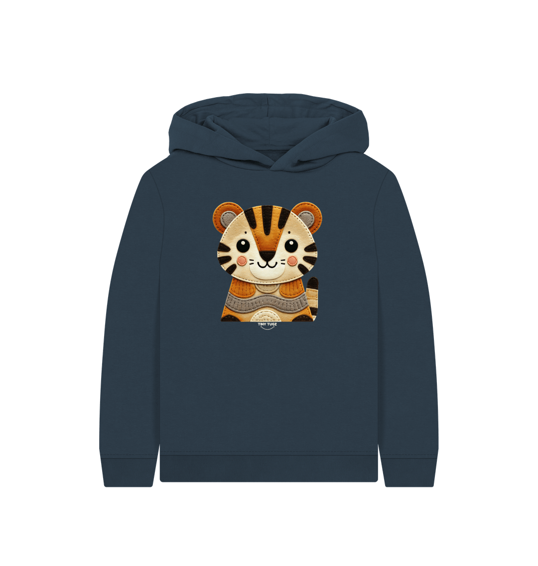 Navy Blue Printed Kids Hoodie