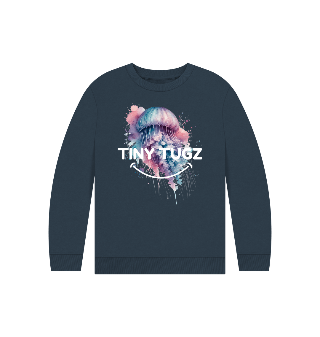Navy Blue Printed Kids Jumper