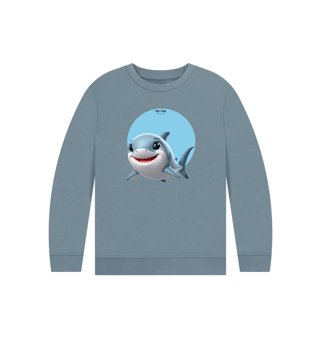 Stone Blue Printed Kids Jumper