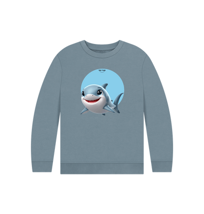 Stone Blue Printed Kids Jumper