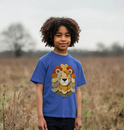 Organic Cotton Kids’ T-Shirt – Felt Lion Design