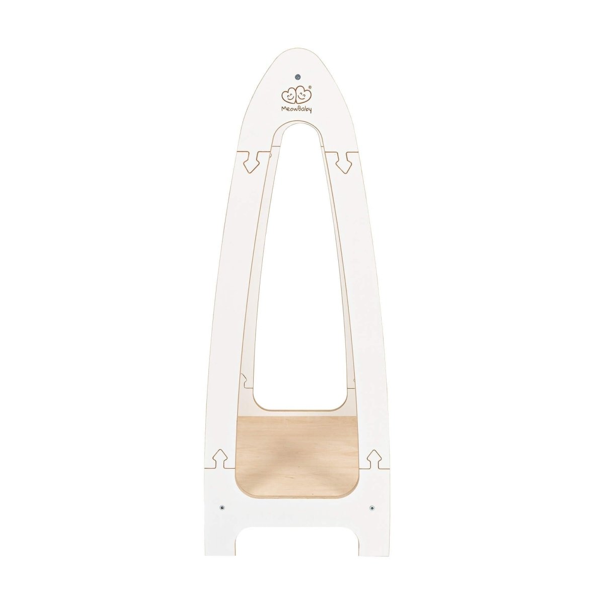 Arched Clothing Rack for Kids - Wooden, with Shoe Shelf, Large (White) - Tiny Tugz™