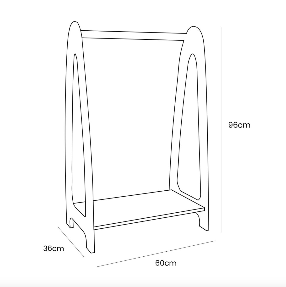 Arched Clothing Rack for Kids - Wooden, with Shoe Shelf, Small (Natural Wood) - Tiny Tugz™