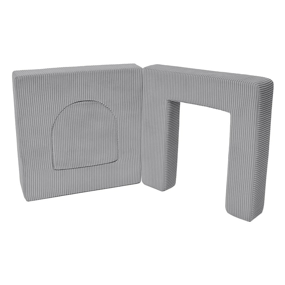 Archway Add-on for Kids Play Sofa, 4 Pieces - Velvet Corduroy, for 160 cm Sofas (Grey) - Tiny Tugz™
