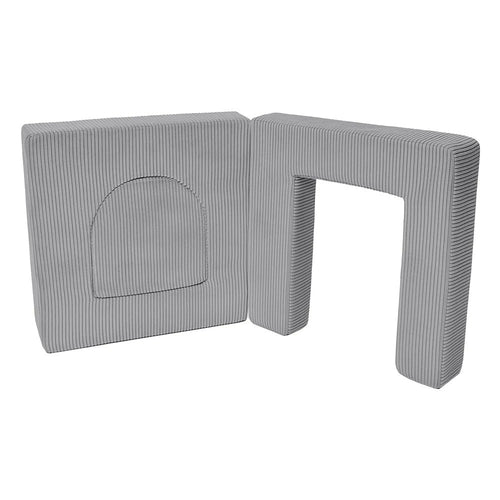 Archway Add-on for Kids Play Sofa, 4 Pieces - Velvet Corduroy, for 160 cm Sofas (Grey) - Tiny Tugz™