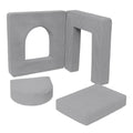 Archway Add-on for Kids Play Sofa, 4 Pieces - Velvet Corduroy, for 160 cm Sofas (Grey) - Tiny Tugz™