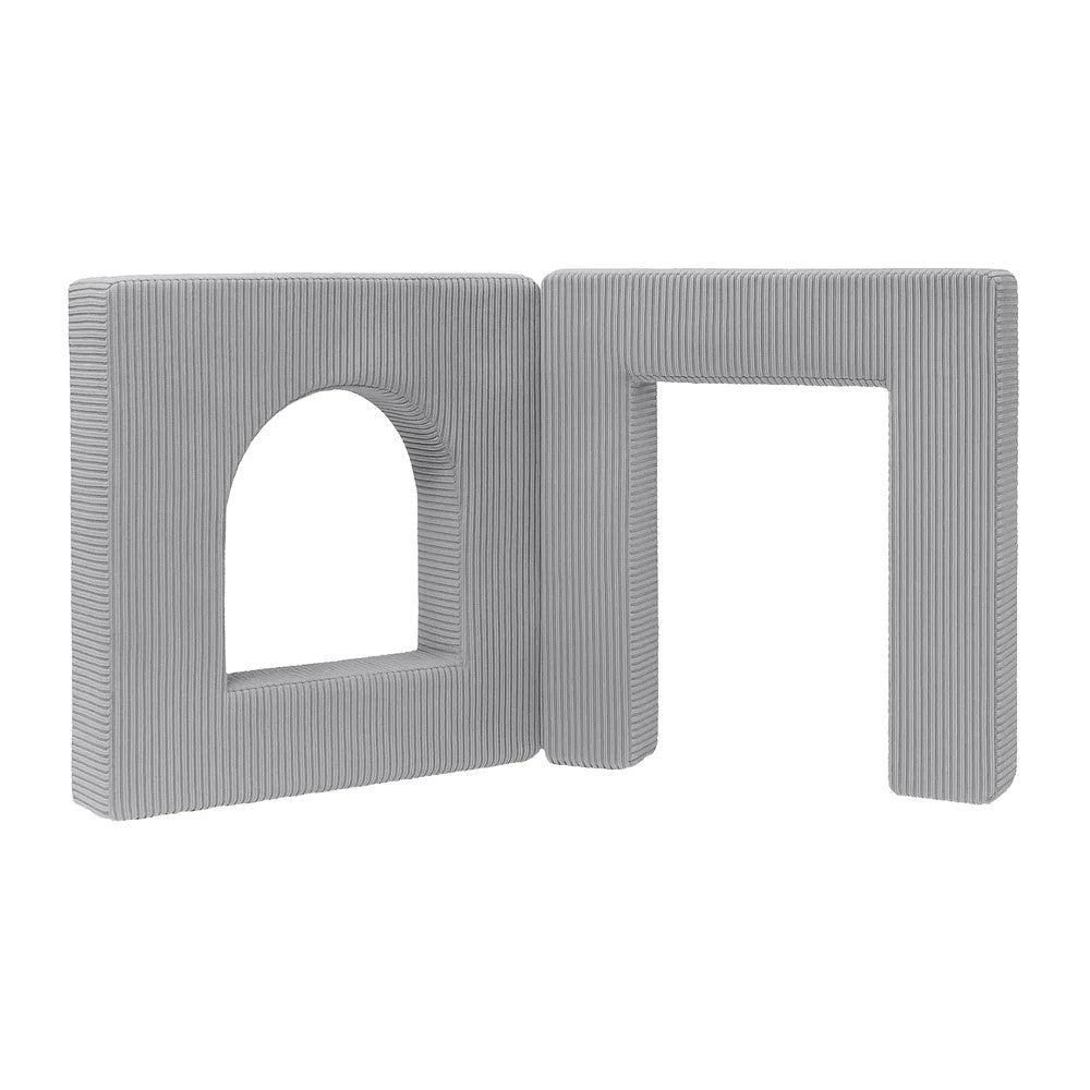 Archway Add-on for Kids Play Sofa, 4 Pieces - Velvet Corduroy, for 160 cm Sofas (Grey) - Tiny Tugz™