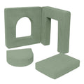 Archway Add-on for Kids Play Sofa, 4 Pieces - Velvet Corduroy, for 160 cm Sofas (Olive Green) - Tiny Tugz™