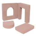 Archway Add-on for Kids Play Sofa, 4 Pieces - Velvet Corduroy, for 160 cm Sofas (Pink) - Tiny Tugz™