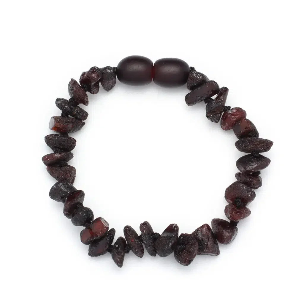 Baby/Child - Amber Bracelet - Chips, Raw Beads - 14cm - Cherry