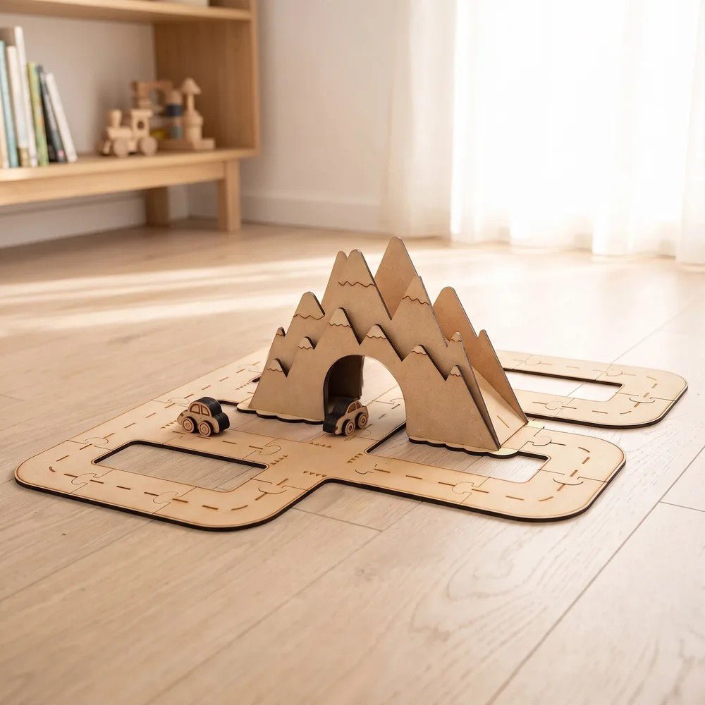 Around the Mountain - Colour-Your-Own Wooden Road Play Set - Tiny Tugz™