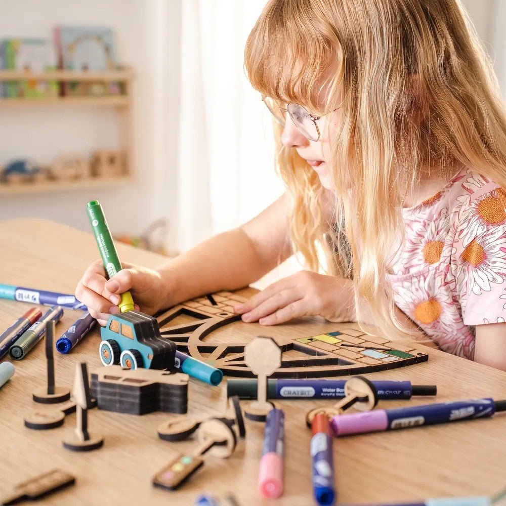 Around the Mountain - Colour-Your-Own Wooden Road Play Set - Tiny Tugz™