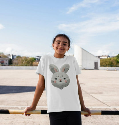 Organic Cotton Kids’ T-Shirt – Felt Bunny Design