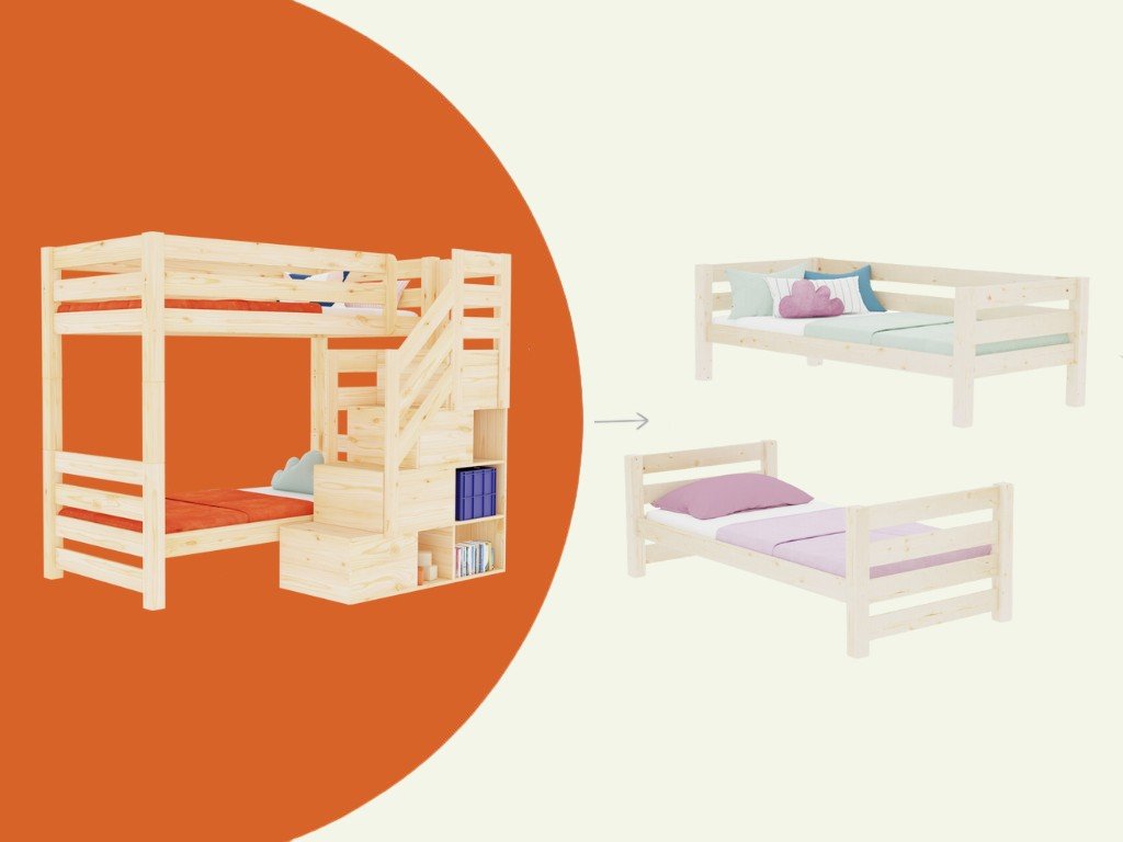 ATLAS Kids' Bunk Bed 90x200 with Storage Stairs - Solid Pine - Tiny Tugz™