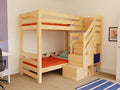 ATLAS Kids' Bunk Bed 90x200 with Storage Stairs - Solid Pine - Tiny Tugz™