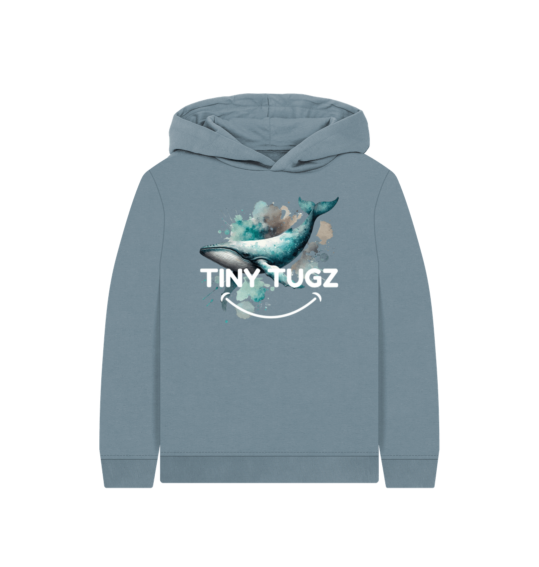 Stone Blue Printed Kids Hoodie